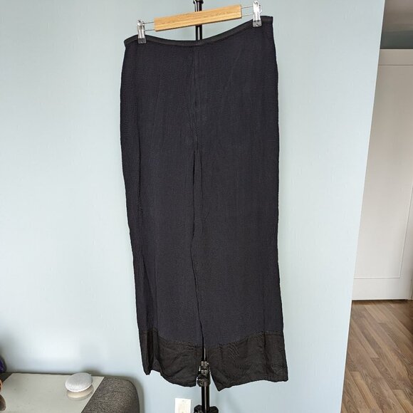 Annie Thompson Wide Leg Drawstring Pants with Contrast Hem - Picture 2 of 11